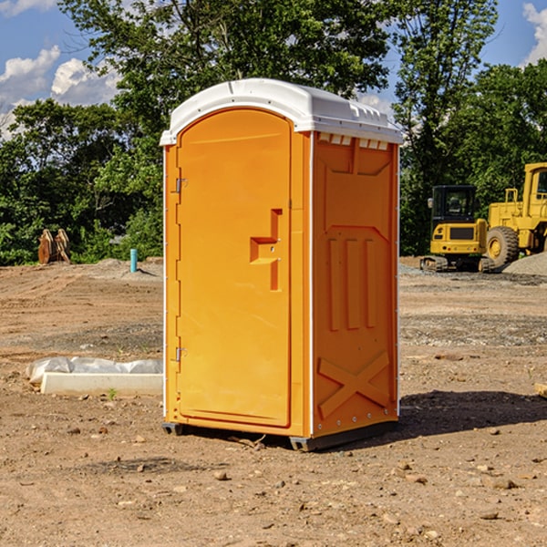 how often are the porta potties cleaned and serviced during a rental period in Stewart